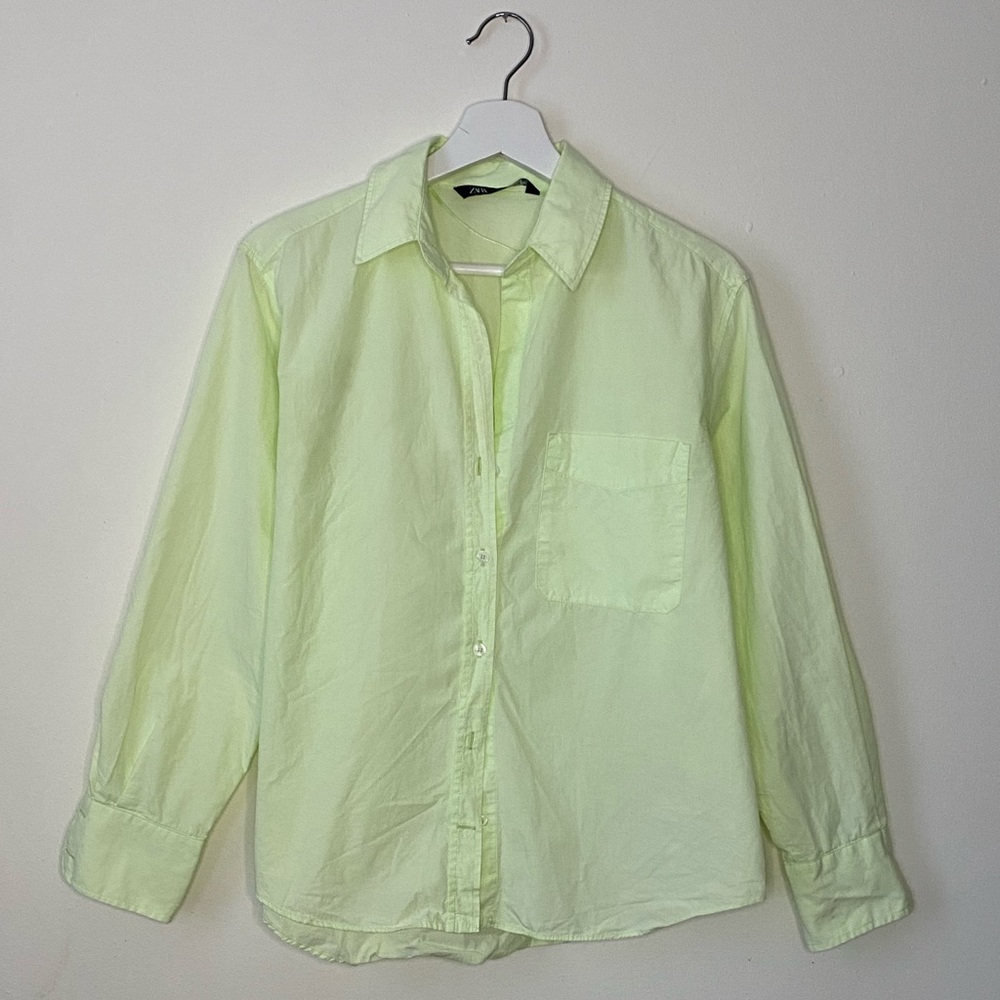 ‘Zara’ green button up blouse